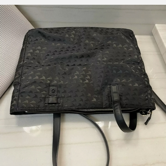 LO & SONS $578 Seville Leather 15 Tote Bag w/ 13" Inner Shell  GRAY Black - Picture 10 of 16